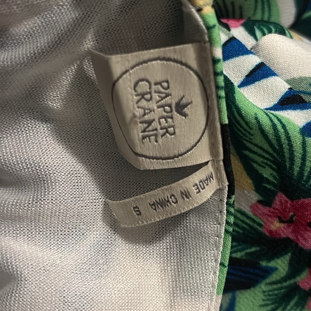Paper Crane Tropical Print Dress